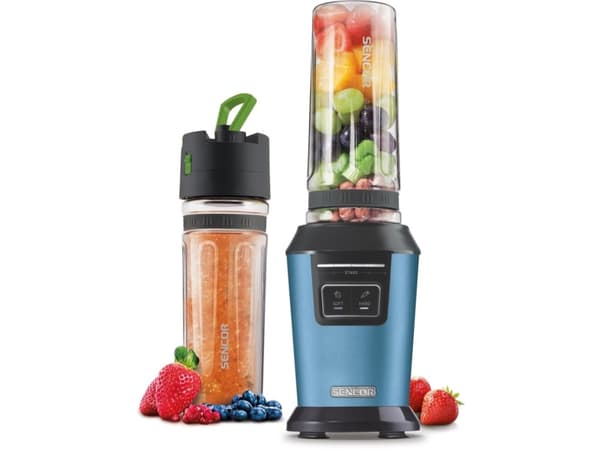 Sencor SBL 7172BL, Sportsblender, 0,6 l, Isknusing, 800 W, Sort, Blå