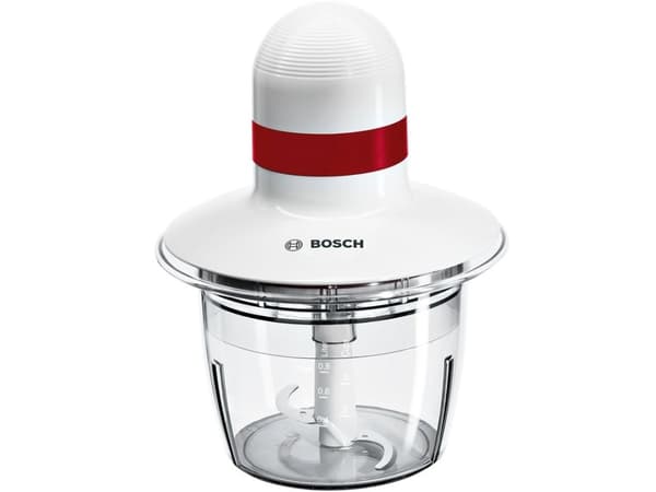 Bosch MMRP1000, 0,8 l, Röd, Transparent, Vit, Plast, Rostfritt stål, Knappar, CE, Eurasian, VDE