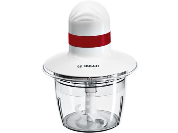 Bosch MMRP1000, 0,8 L, Punainen, Läpinäkyvä, Valkoinen, Muovi, Ruostumaton teräs, Painikkeet, CE, Eurasian, VDE Punainen, Läpinäkyvä, Valkoinen