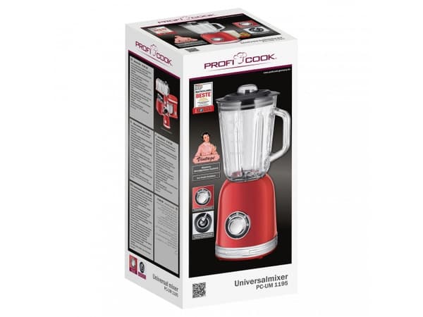 ProfiCook Vintage PC-UM 1195 - Blandare - 1.5 liter - 800 W - röd