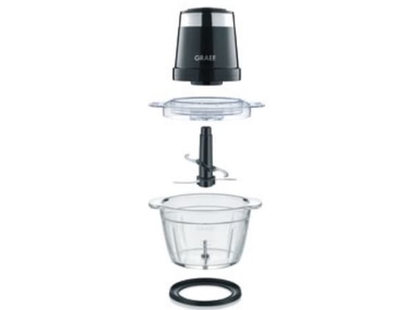 Graef CH502EU, Svart, Ost, Frukter, Kött, Grönsaker, Rostfritt stål, Glas, 1 l, 500 W