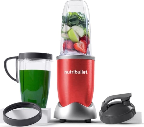 NutriBullet NB907R, Matlagingsblender, 0,9 l, Isknusing, 900 W, Rød, Sølv