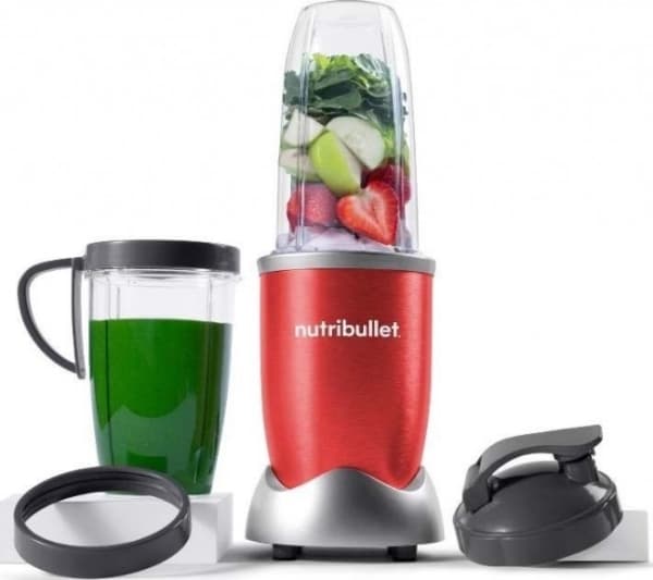 NutriBullet NB907R, Matlagingsblender, 0,9 l, Isknusing, 900 W, Rød, Sølv