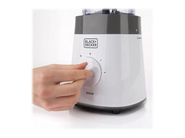 Black & Decker BXJB500E, Pöydällä pidettävä tehosekoitin, 1,5 L, 500 W, Valkoinen
