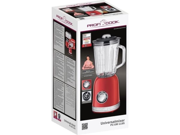 ProfiCook Vintage PC-UM 1195 - Mikser - 1.5 liter - 800 W - rød
