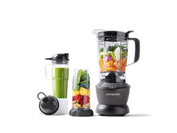 NutriBullet NBF500DG, Pöydällä pidettävä tehosekoitin, 1,9 L, Jäänmurskaus, 1200 W, Hopea