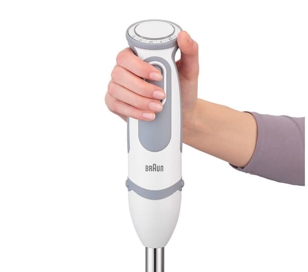 Braun MultiQuick 9 MultiQuick 5 Vario MQ 5220 WH, Stav Mikser, 0,6 l, 1,2 m, 1000 W, Grå, Rustfritt stål, Hvit