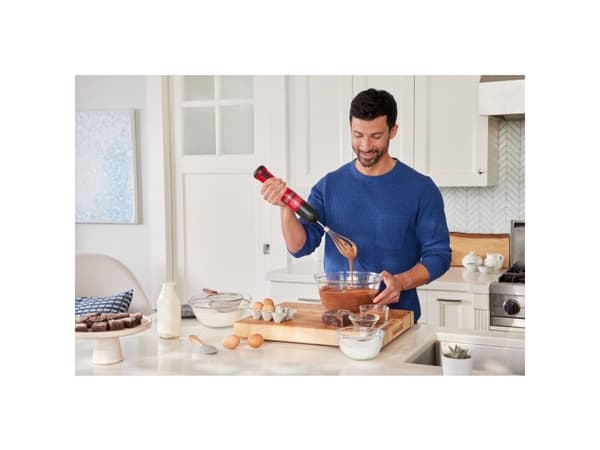BLACK+DECKER BCKM1012KR-QW - Handmixer sladdlös - röd