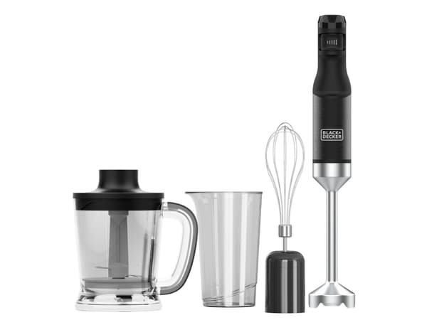 Black & Decker BXHBA1501E, Stavmixer, 1500 W, Svart, Transparent