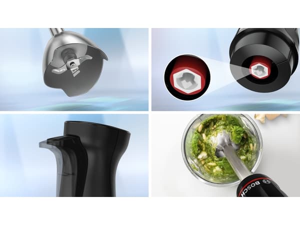 Bosch Serie 4 MSM4B624, Stavmixer, 0,6 l, Pulsfunktion, Iskrossning, 1000 W, Antracit, Svart