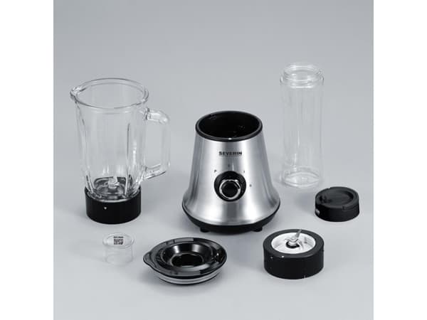 Severin SM 7971, Pöytäsekoitin, 1 L, Impulssitoiminto, 500 W, Musta, Ruostumaton teräs