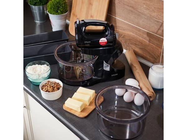 SMAPP Håndmixer med 2 skåle Sort