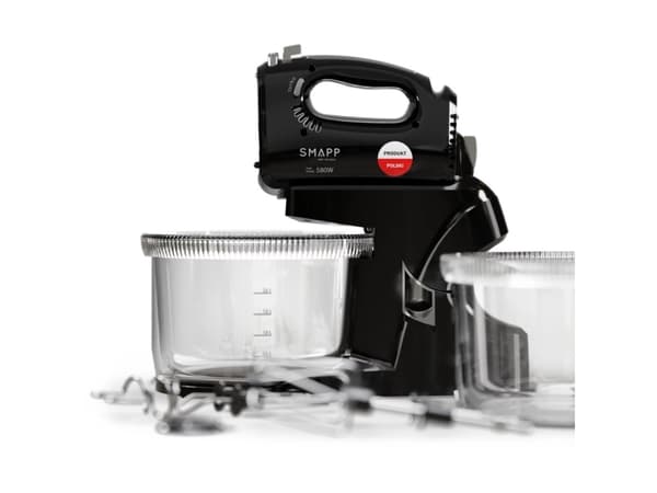 SMAPP Håndmixer med 2 skåle Sort