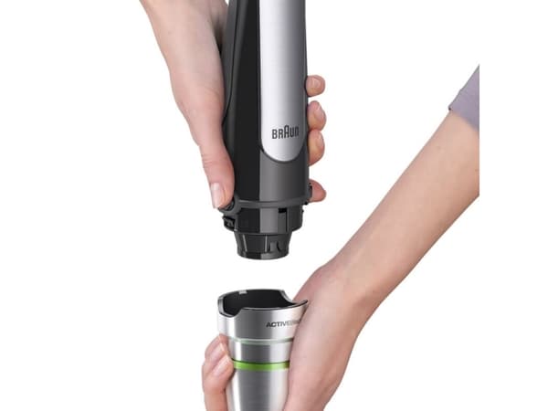 Braun MultiQuick 7 0X22111427, Upotussekoitin, Jään murskaus, 1,2 m, 1000 W, Musta, Satiiniteräs
