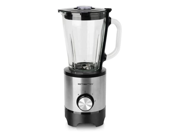 Emerio BL-130988, Bärbar mixer, 1,5 l, Pulsfunktion, Iskrossning, 500 W, Svart, Rostfritt stål, Transparent