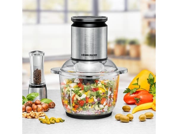 ROMMELSBACHER MZ 600 - Monitoimisilppuri - 2 l, musta, ruostumaton teräs, lasi (MZ600)