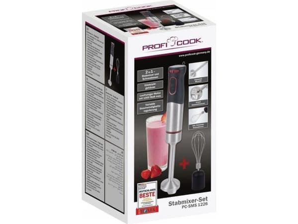 ProfiCook PC-SMS 1226, Mixer för matlagning, Pulsfunktion, 1000 W, Stål