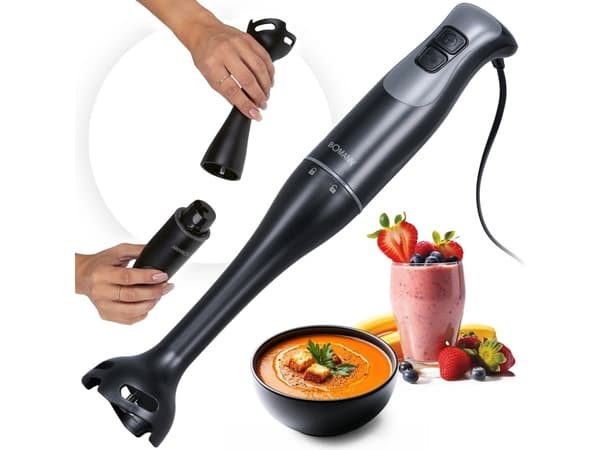 Bomann SM 6081 CB, Stavmixer, 350 W, Svart, Rostfritt stål