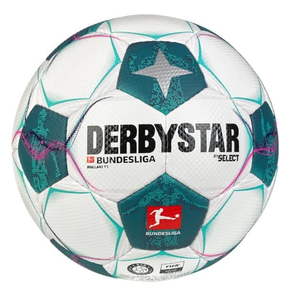 Boll av jonglering - kontaktboll Derbystar - 1870 - Bundesliga Brillant TT v24, Vit/Grön/Rosa, 5