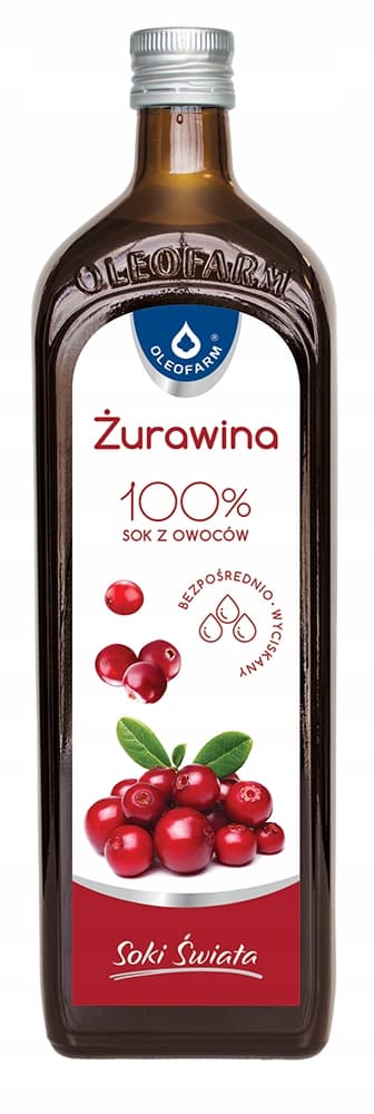 Tranebærsaft 100% Oleofarm 980 ml
