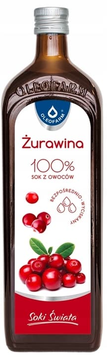 Tranebærsaft 100% Oleofarm 980 ml