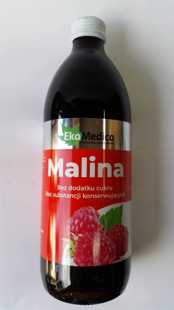 HINDBÆR hindbærjuice C-VITAMIN sukkerfri Ekamedica 500 ml