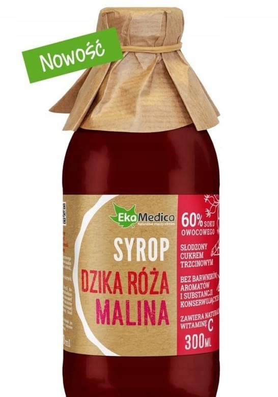 VILDROSE HINDBÆRSIRUP C-vitamin Ekamedica 300 ml