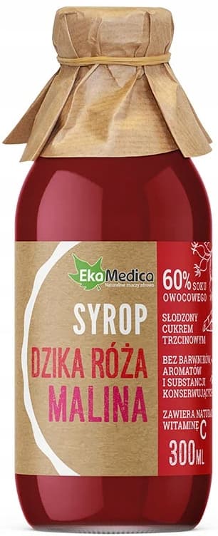 VILDROSE HINDBÆRSIRUP C-vitamin Ekamedica 300 ml