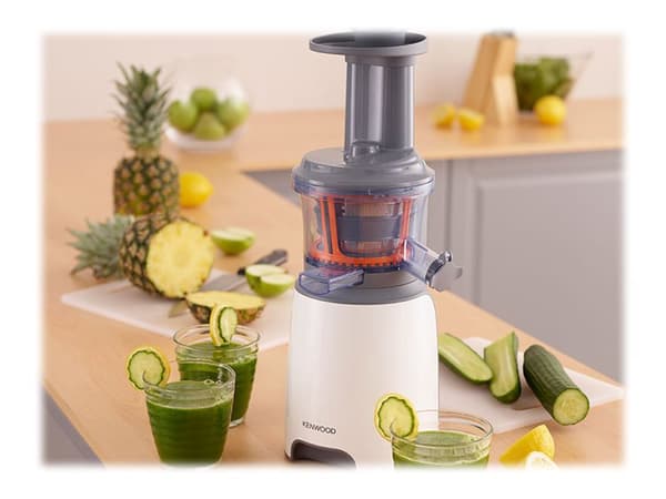 Kenwood PureJuice JMP600WH, Hidas mehulinko, Harmaa, Läpikuultava, Valkoinen, 60 RPM, 1,3 L, 1 L, Pystyruuvi