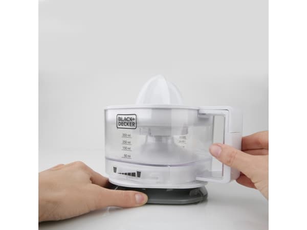 Black & Decker BXCJ25E, Juicecentrifug, Grå, Transparent, Vit, 0,35 l, Plast, 25 W