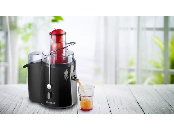 Concept LO7027, Keskipakoinen mehustin, Musta, 16800 RPM, 1,8 L, 1 L, Ruostumaton teräs