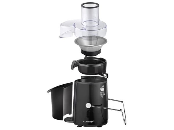 Concept LO7027, Keskipakoinen mehustin, Musta, 16800 RPM, 1,8 L, 1 L, Ruostumaton teräs