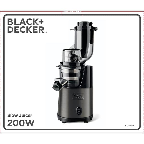 BLACK+DECKER Slow Juicer BXJE200E Børstet Rustfrit Stål