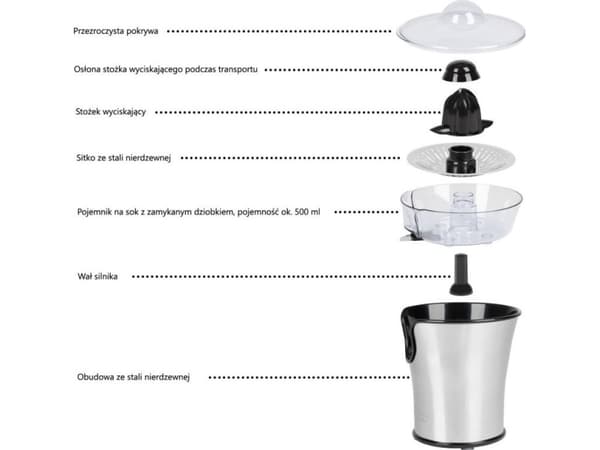 ProfiCook PC-ZP 1018 - Sitruspuristin - 100 W - ruostumaton teräs/musta