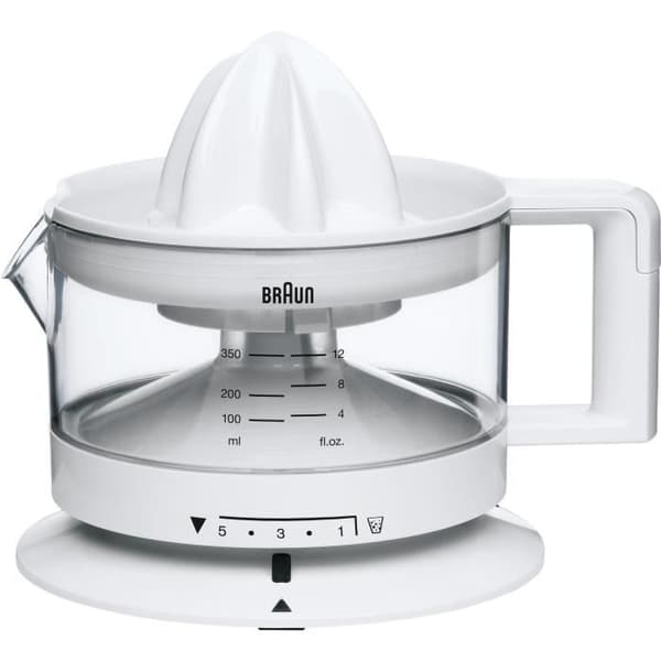BRAUN CJ3000 Citruspress - 20 W - 5 nivåer av massakontroll - Vit