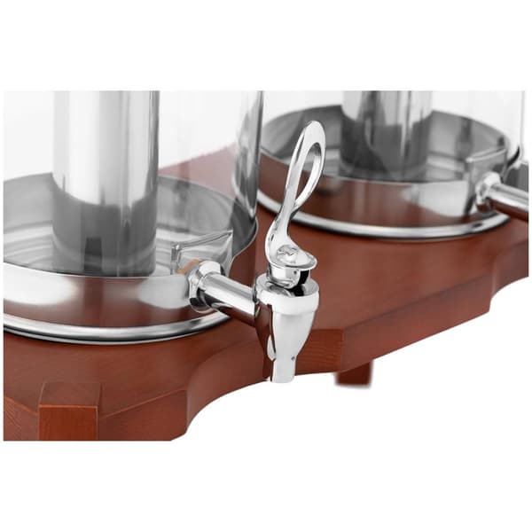 Royal Catering Juicedispenser - 2 x 7 L - Kylsystem - Mörk träställning