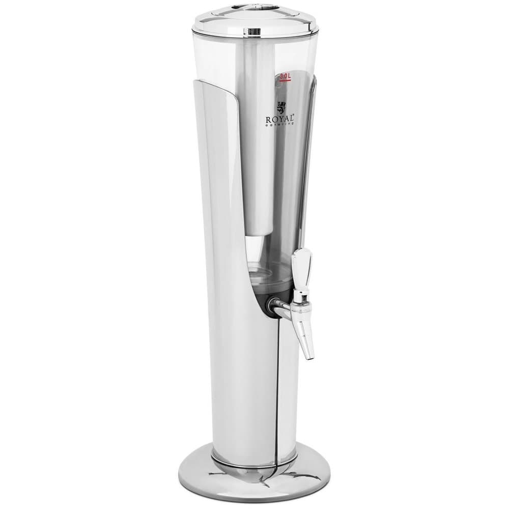 Royal Catering Juicedispenser - 3 l - kylsystem - för glas upp till 198 mm - med LED-belysning - silver - Royal Catering