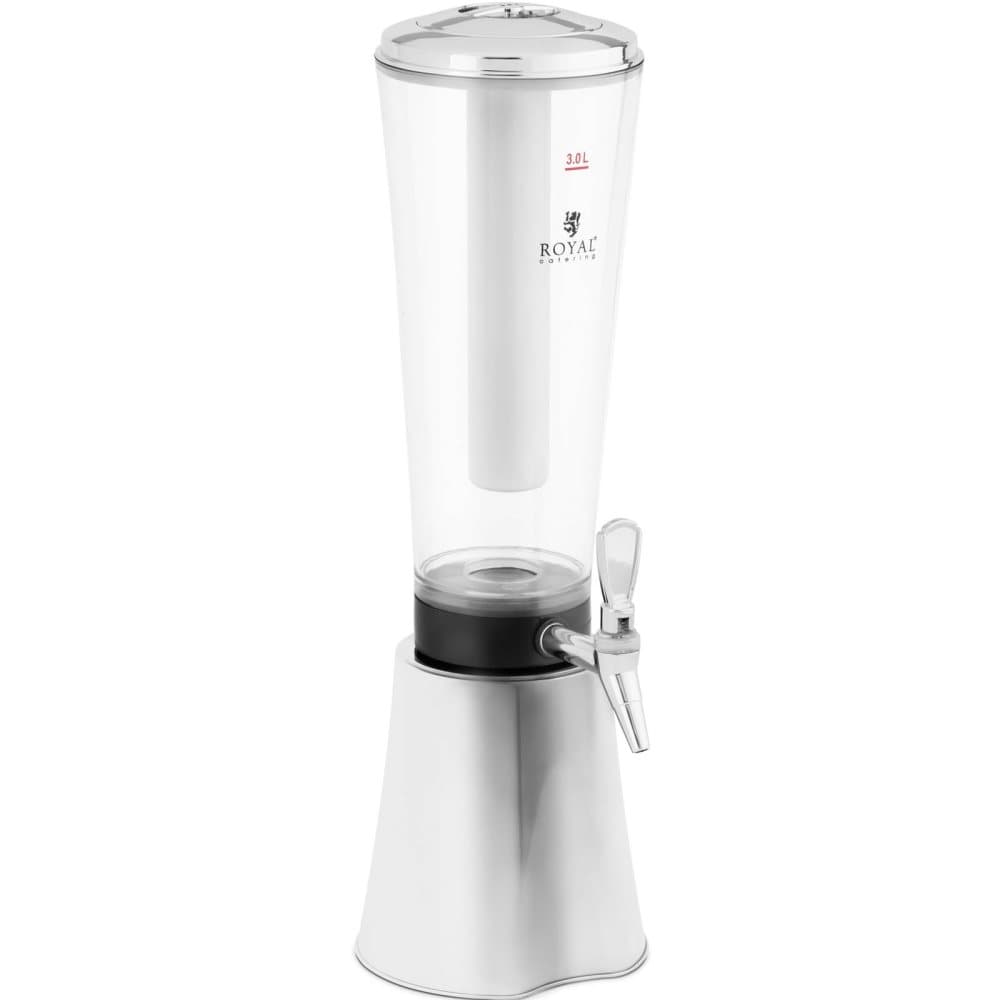 Royal Catering Juicedispenser - 3 l - kylsystem - för glas upp till 163 mm - med LED-belysning - silver - Royal Catering