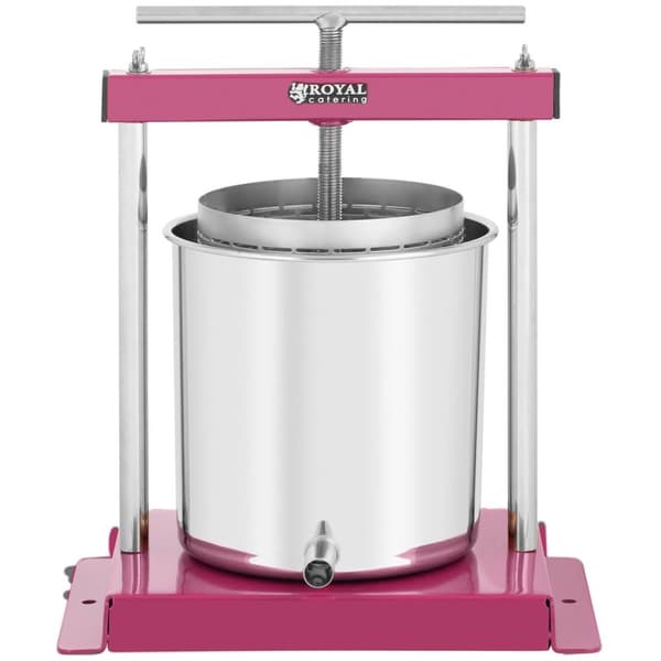 Royal Catering Fruktpress - rostfritt stål/järn - 5 l - inkl. 5 pressdukar - Royal Catering