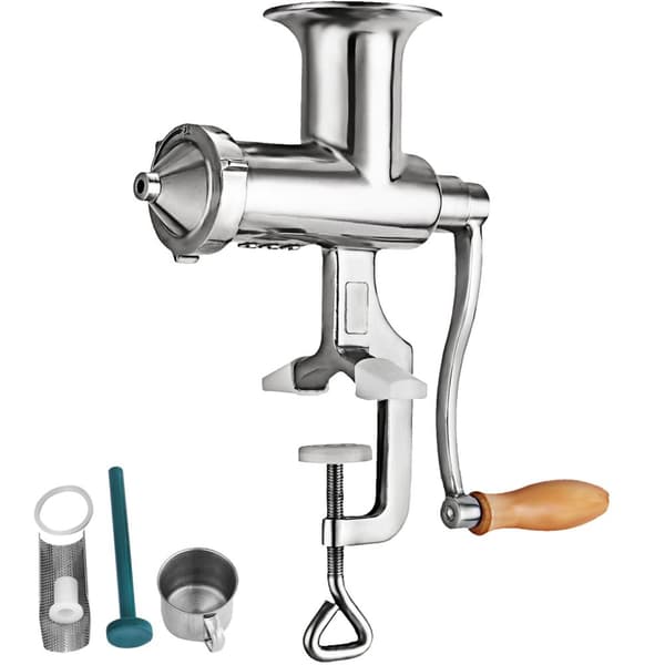 2,2 tums effektiv manuell vetegräsjuicer med flera tillbehör, monteringsklämma design, stor matningsport, löstagbart handtag