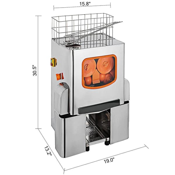 120W 22-30st/min kommersiell elektrisk apelsinjuicer, effektiv pressning, pålitlig och säker, lätt att rengöra