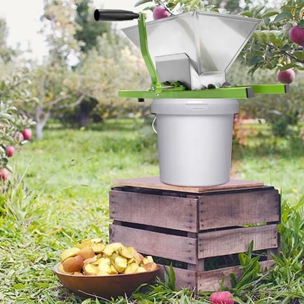 XMTECH 7L Fruktkvarn Fruktkross Manuell fruktpress med vev i rostfritt stål för Apple Berry Mill