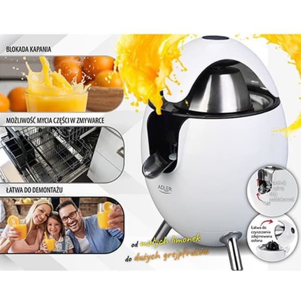 Citruspress - Adler - AD 4013w - 800W - Droppskyddsystem - Modern design
