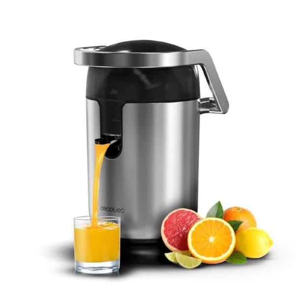Cecotec Xqueeze Bullet Pro electric juicer for oranges and citrus fruits with 600 W of power, a plastic filter and a cone. The upper shape allows the
