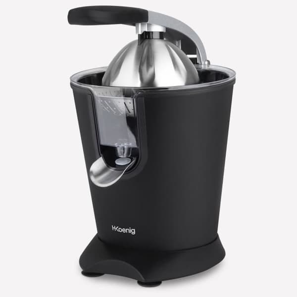 Citruspress - HKoeNIG - AGR82 - Elektrisk - 160 W - Tyst anordning - Mattsvart och rostfritt stål
