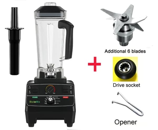 Blender Mixer, BPA-fri, Smart Timer, Ekstra 2L Krukke 3Dele, EU Stik