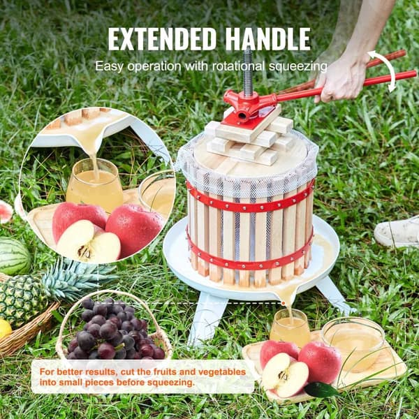 6L multi-purpose fruktvinpress, manuell juicepress med stånghandtag, överlägsen juicekraft, lätt att använda