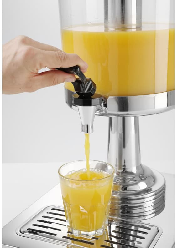 Køle-dispenser til juice HENDI 8L - Stål, dråbefri, med bakke