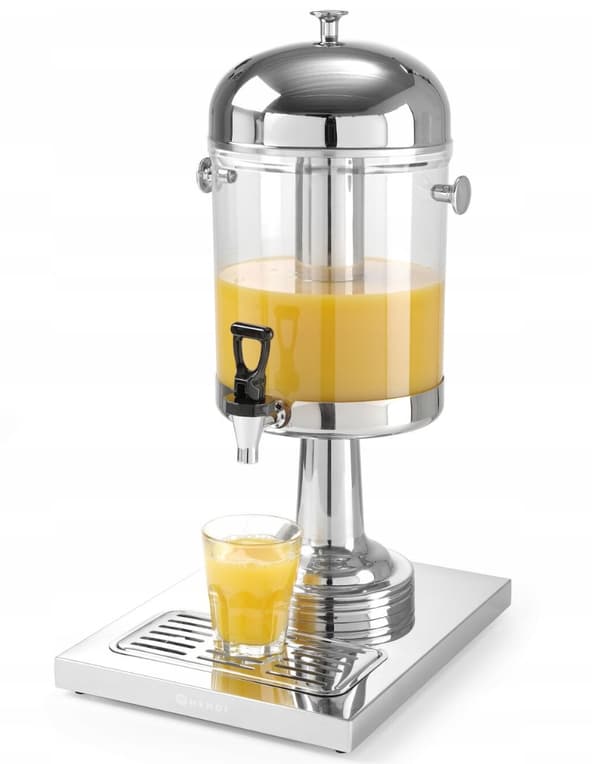 Køle-dispenser til juice HENDI 8L - Stål, dråbefri, med bakke