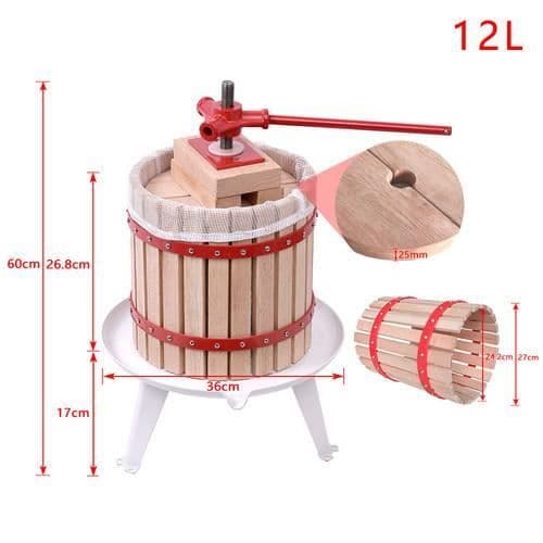 LARS360 12L fruktjuicer med pressnät, manuell citrusjuicer, fruktjuicer